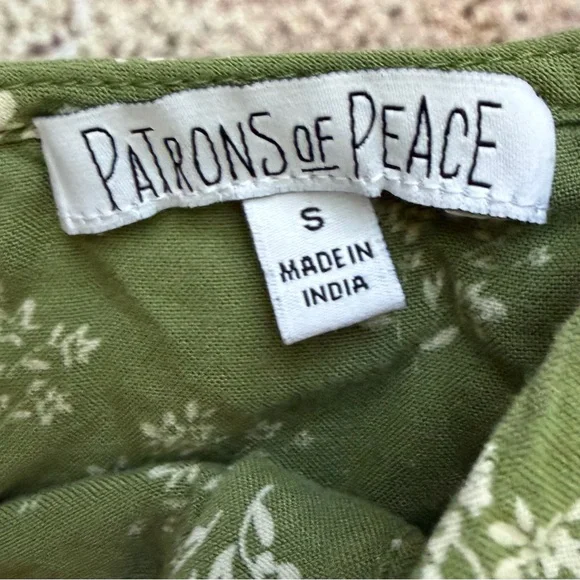 Patrons of Peace Olive Green Floral Button-Down Maxi Dress - Picture 2 of 3